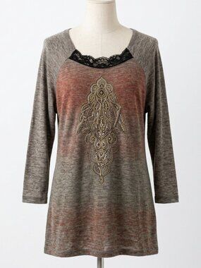 Studio Gem Blouse 2X Women's Gypsy Casual Cottagecore Comfy Top